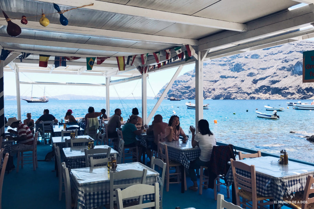 Restaurante de Korfos. Caldera de Santorini