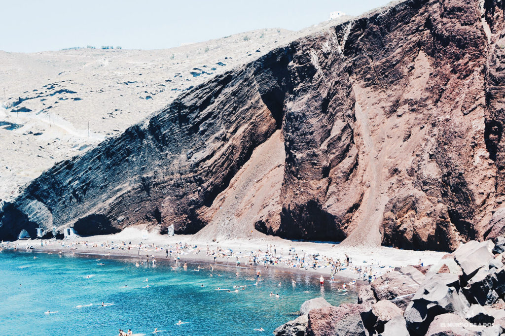 Playa roja. Que ver en Santorini en 3 días