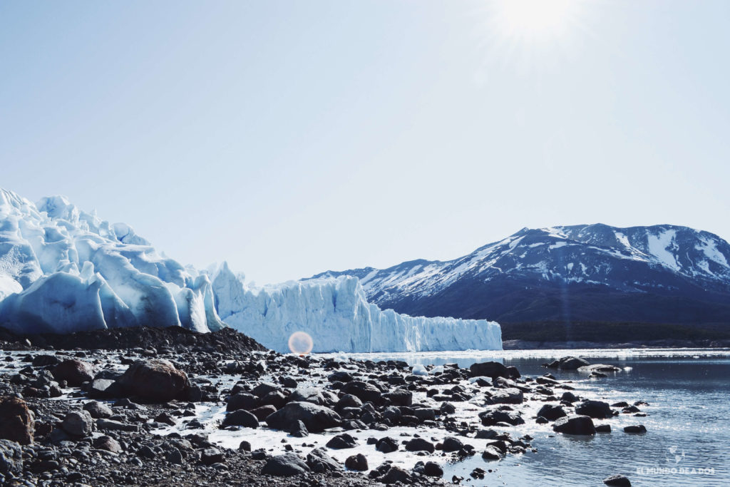 El glaciar desde la costa del lago. Minitrekking Perito Moreno