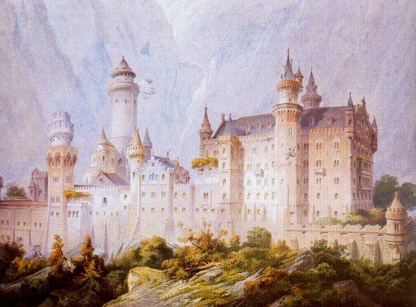 Primer borrador de Neuschwanstein. El castillo del Rey Loco