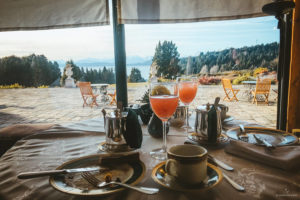 Mesa de la casa de té Llao Llao